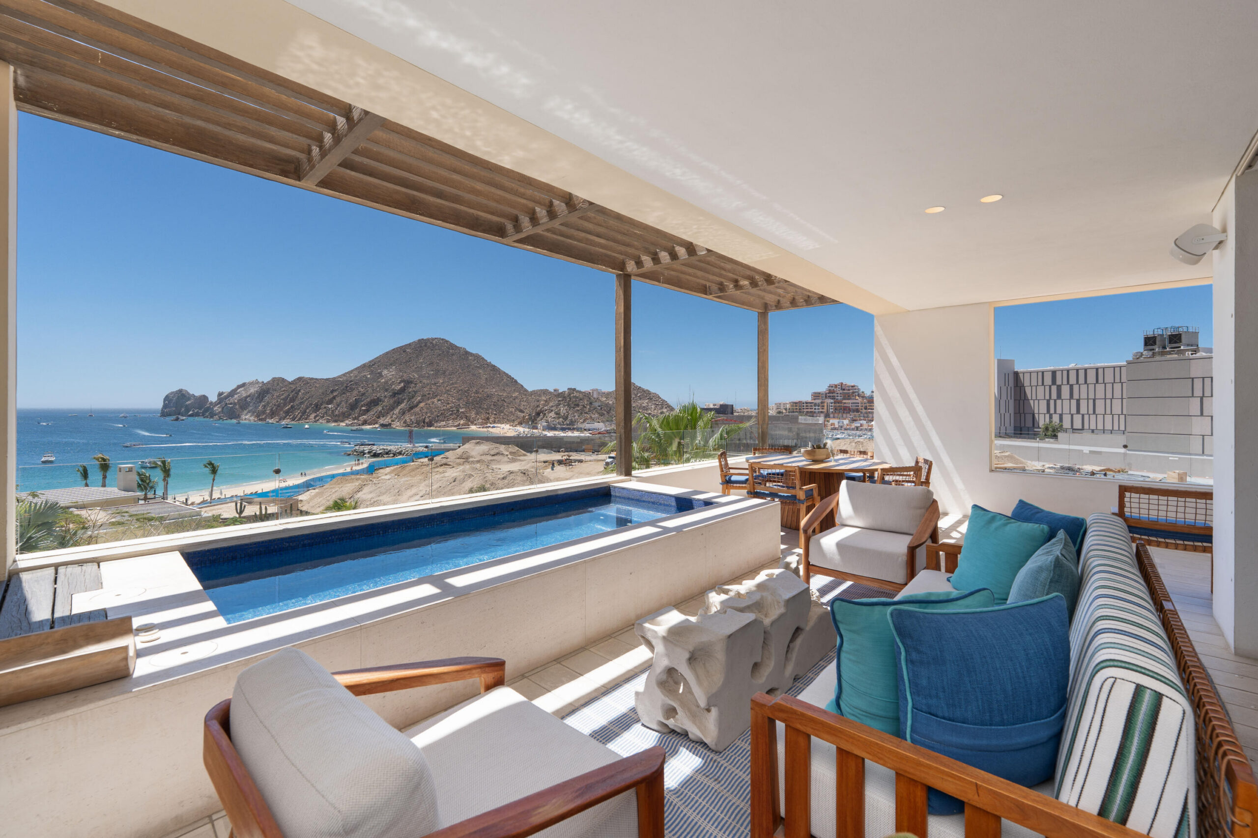 Cabo Luxury Hacienda Csl Situated in the heart of Cabo, this is a rare opportunity to acquire one of only four 4-bedroom residences of this floor plan on Médano Beach. Set within the oceanfront community of 1 Homes Cabo at Hacienda Beach Club & Residences Phase II, offers breathtaking ocean for sale