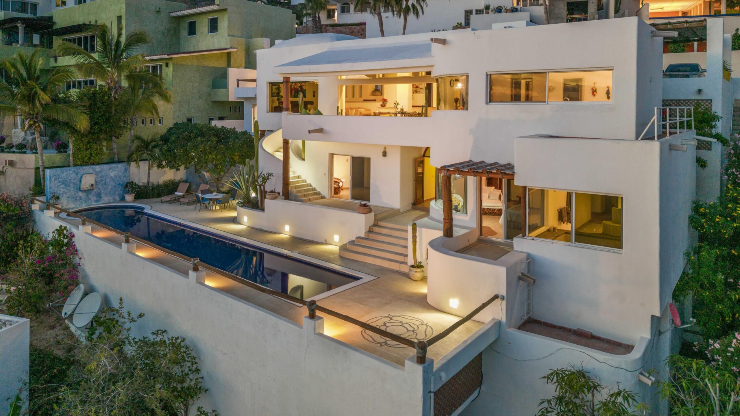 Cabo Luxury El Encanto Casa Cielo — Beachfront Hacienda Luxury in El Encanto de La LagunaCasa Cielo presents a rare opportunity to experience true beachfront living in the prestigious community of El Encanto de La Laguna. This 4-bedroom, 4-bathroom private villa blends timeless Hacienda architecture with refined, modern luxury finishes, all set on a pristine stretch of sand with panoramic ocean for sale