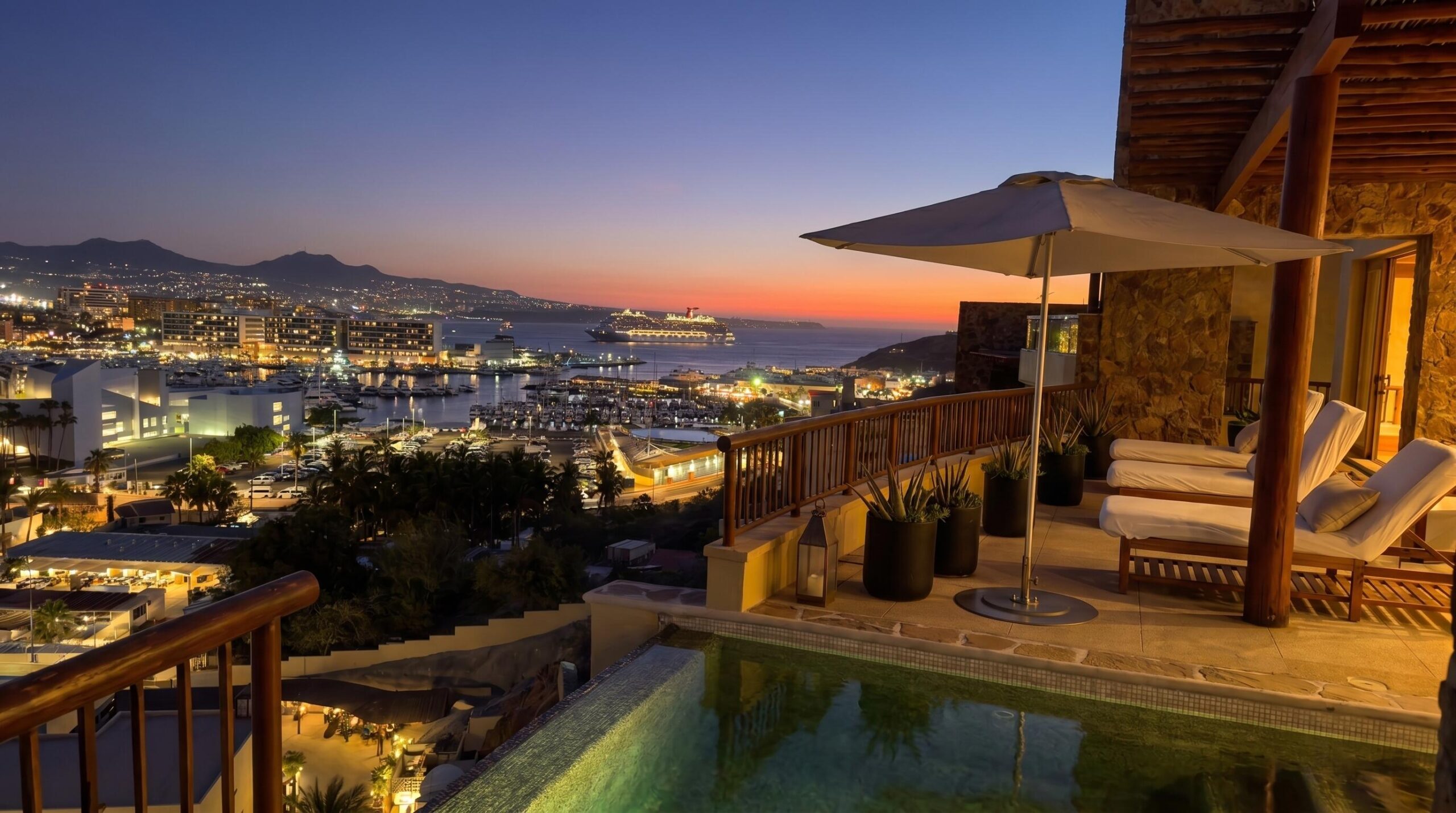 Cabo Luxury Section 1- Las Colinas A striking contemporary estate set atop the coveted Colinas hillside in Querencia, this new construction residence captures sweeping for sale