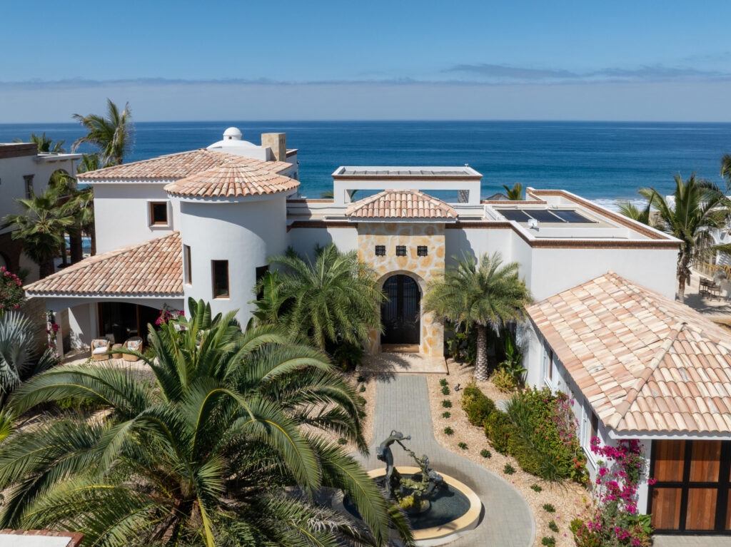 Cabo Luxury Section 4- Las Canadas Discover refined indoor-outdoor living at Cañada 9, set within Querencia, San Jose del Cabo's premier private golf community. Soaring beamed ceilings, walls of pocket glass, and luminous marble floors define an open great room that flows effortlessly to the terrace, infinity-edge pool, and stone-clad water feature -- all framed by panoramic Sea of Cortez and mountain – Ocean Drive, Pacific, BS