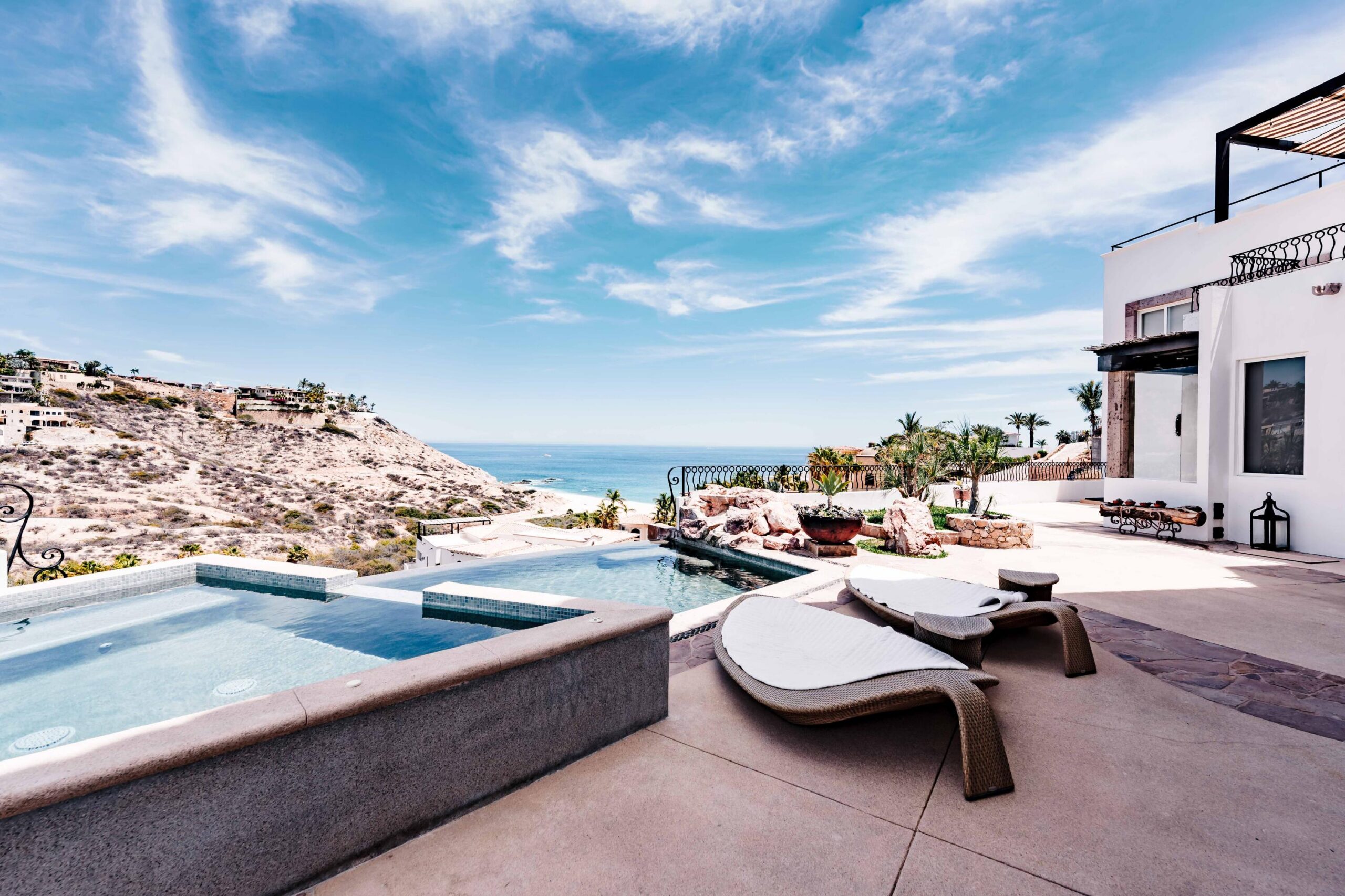 Cabo Luxury Cabo Colo-Ocean:Gen Cabo Colorado is a beachside exclusive gated Residential Community neighboring Rancho Cerro Colorado and Palmilla, conveniently located along the San Jose Corridor. This two-story House and adjacent Lot are located within this ideal Community for that buyer looking for privacy, location, and a secluded walkable pristine beach.A world-class Hospital, Private School, Restaurants, Food Court, Shops , Gym and other Commercial business are just across the highway, San Jose del Cabo is less than10 minutes away and a 20 minutes drive will get you to Cabo San Lucas or the Airport. for sale