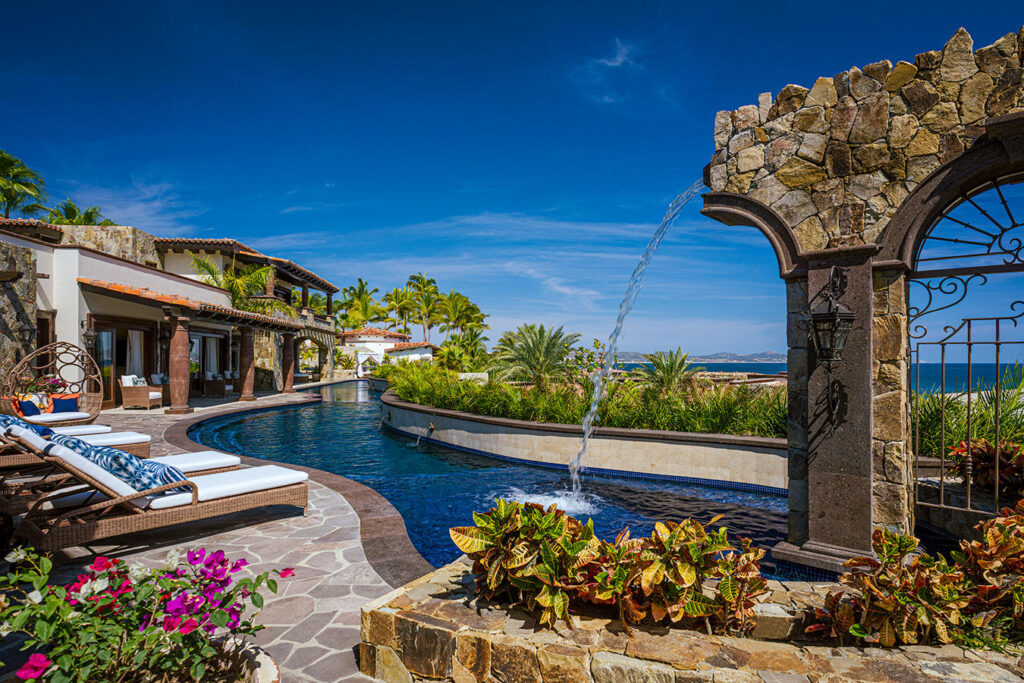 Cabo Luxury Section 4- Las Canadas Discover refined indoor-outdoor living at Cañada 9, set within Querencia, San Jose del Cabo's premier private golf community. Soaring beamed ceilings, walls of pocket glass, and luminous marble floors define an open great room that flows effortlessly to the terrace, infinity-edge pool, and stone-clad water feature -- all framed by panoramic Sea of Cortez and mountain – Villa Encanto, Palmilla Cove 5, San Jose Corridor, San Jose Corridor, BS