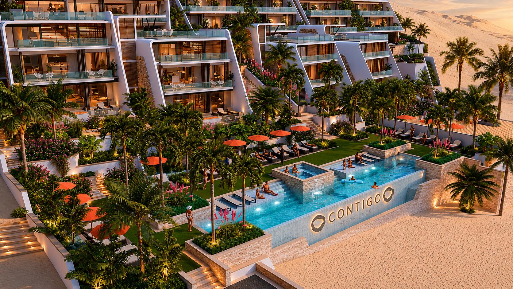 Cabo Luxury Contigo Cerritos Introducing Contigo Cerritos - a new benchmark for oceanfront living on the Pacific side of Baja. Set along one of the most compelling stretches of coastline between Cerritos Beach and Pescadero, this is true oceanfront -- expansive horizon lines, uninterrupted Pacific for sale